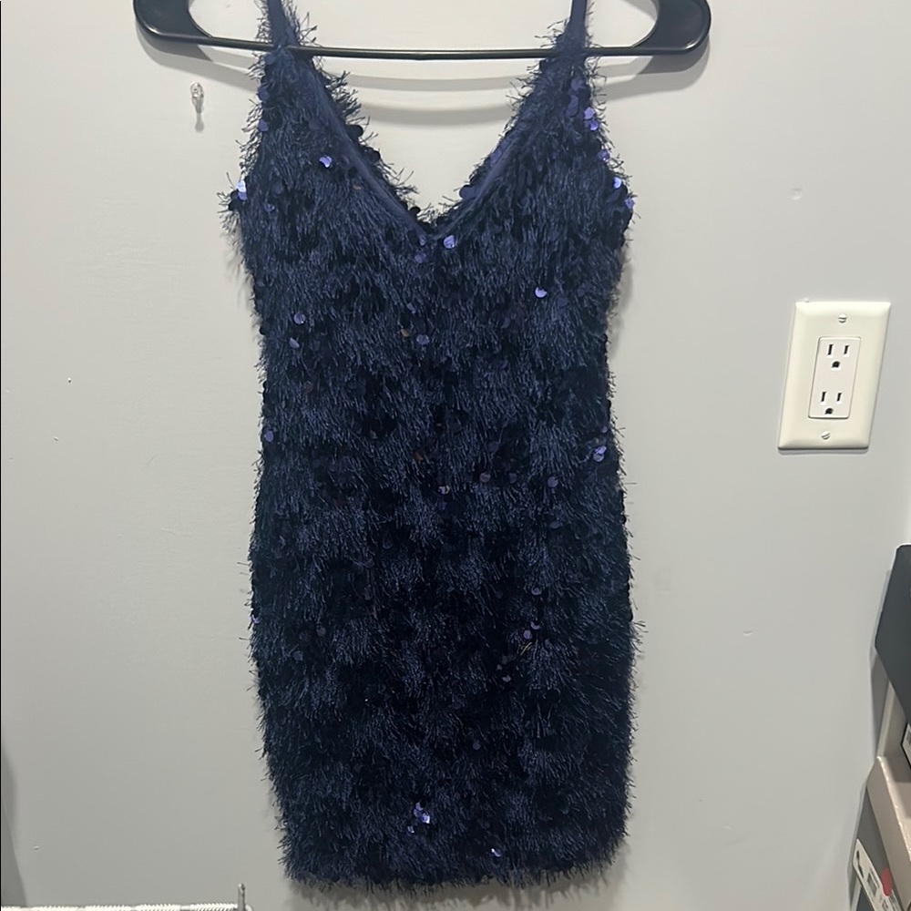 Darling Blue Bodycon Mini Dress V-Neck Sleeveless